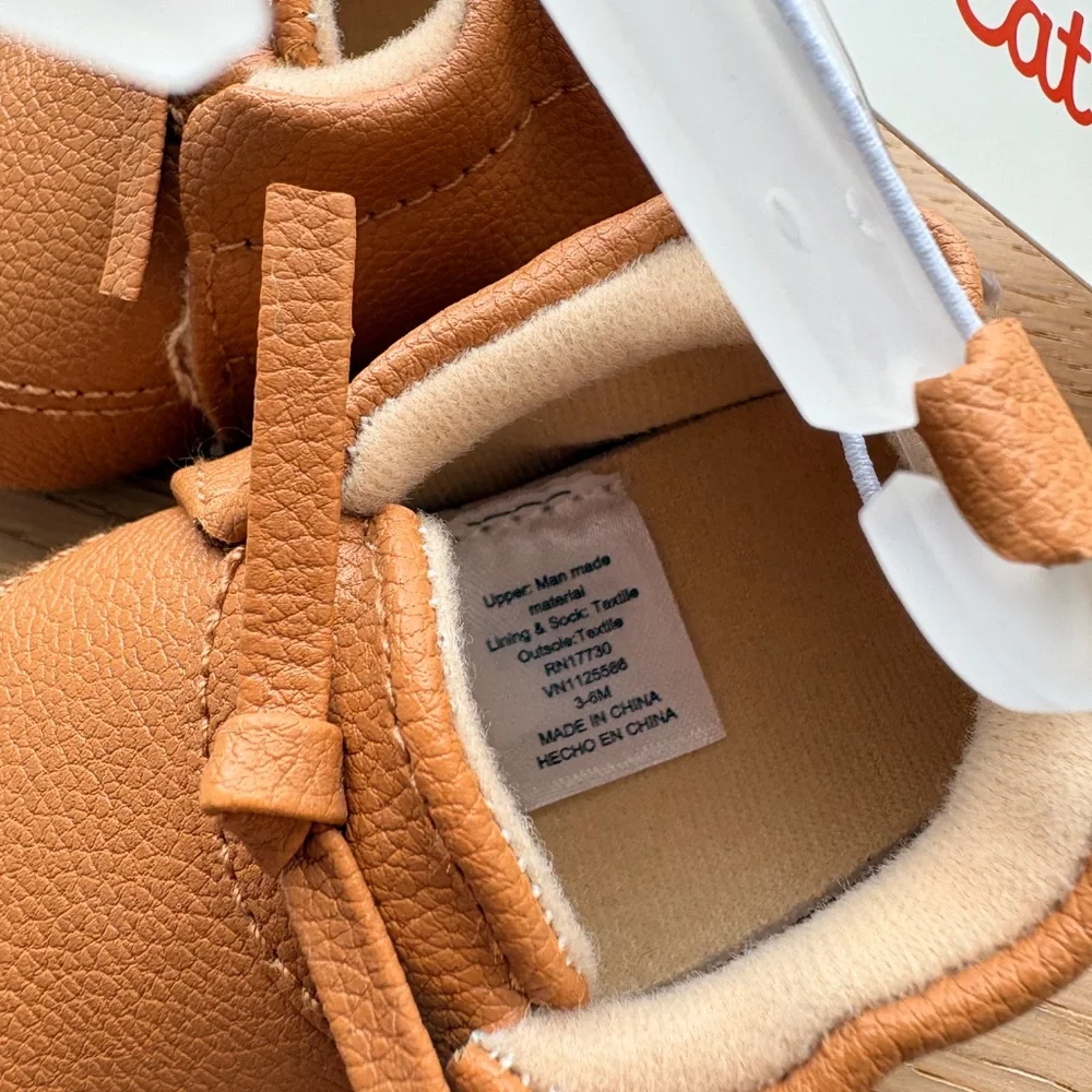 Cat & Jack Baby Moccasin Crib Shoes in brown